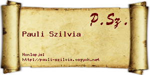 Pauli Szilvia névjegykártya