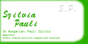 szilvia pauli business card